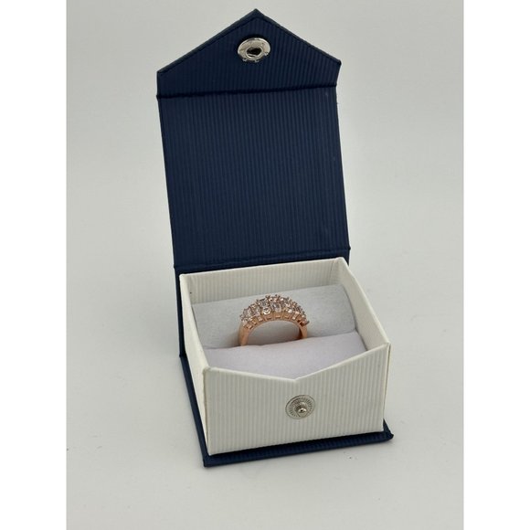 Beautiful 1.7ct White Topaz Baguette Ring - Sz 7 - 14kt Rose Gold Over Sterling - Picture 10 of 12